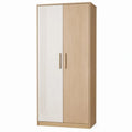 2-deurs kledingkast 90 x 52 x 190 cm licht eiken/beige